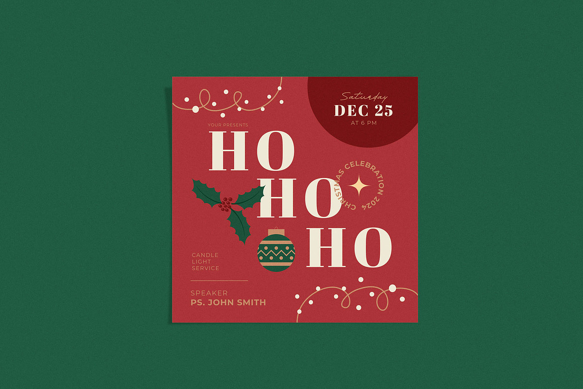 Christmas Hohoho Square, a Flyer Template by Me55enjah Design (Photo 2 of 3)