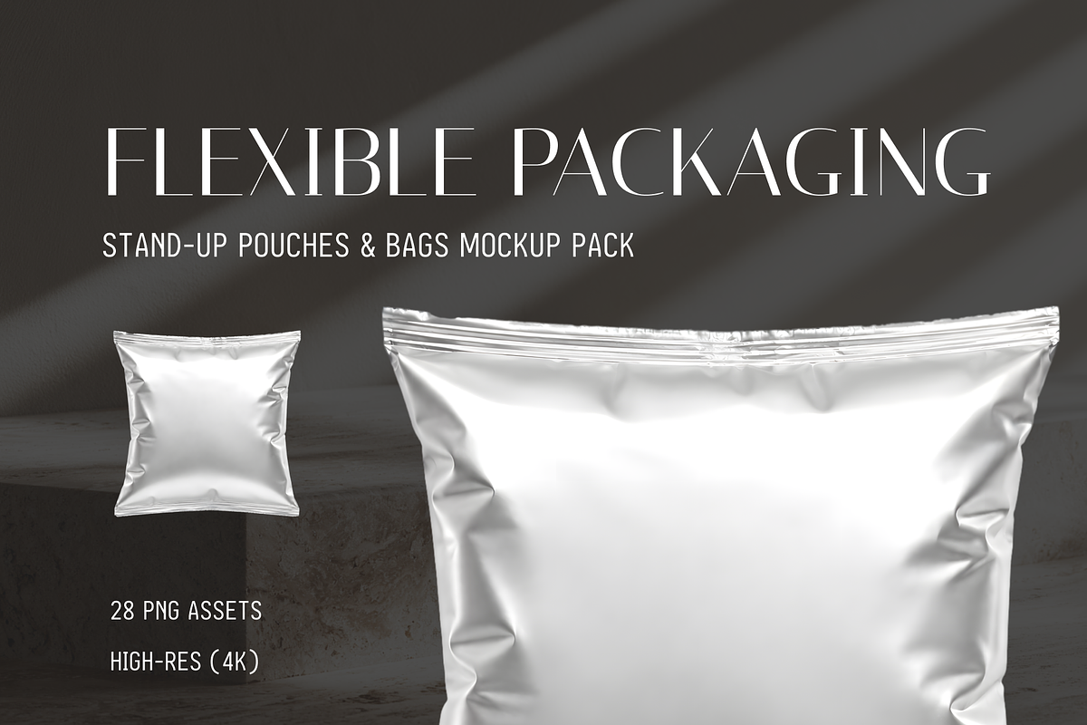 Flexible Packaging PNG Mockup Pack, a Packaging Mockup by Threestudio (Photo 1 of 3)