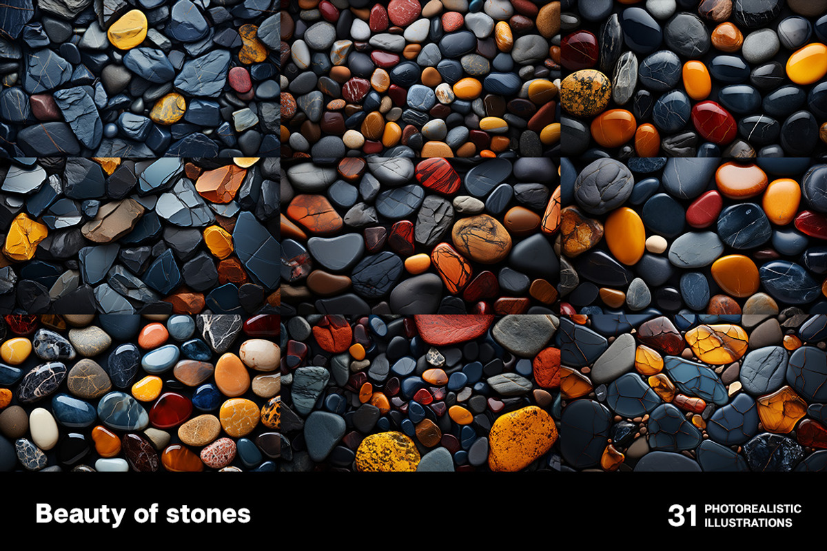 Beauty of stones. 31 images, a Decorative Illustration by Handmadefont (Photo 6 of 11)