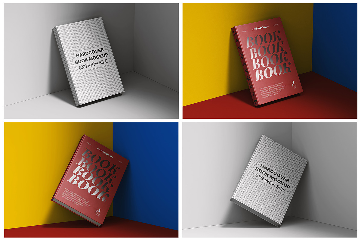 Hardback Book Cover PSD Mockup Set, a Books & Magazine Mockup by Remnand Studio (Photo 7 of 9)