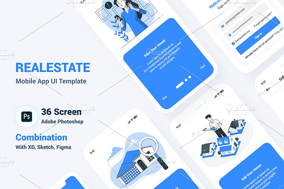Real Estate Mobile App UI Template preview 8