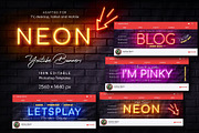 Neon YouTube Channel Art, a Social Media Template by Andrew Skoch Design (Thumbnail 1 of 4)