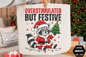 Overstimulated but festive PNG, a Seasonal Illustration by DreamCafeArt