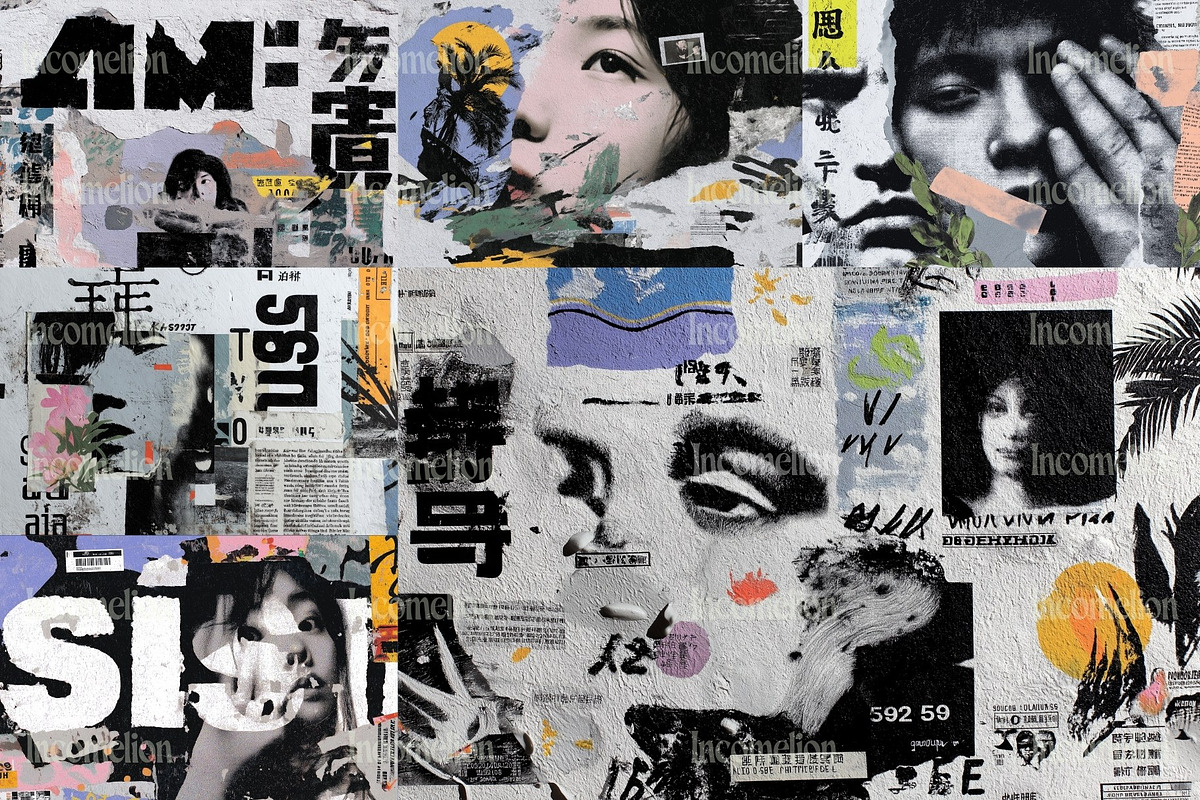 70 Japanese Collage Wallpapers, a Wallpaper Graphic by Incomelion