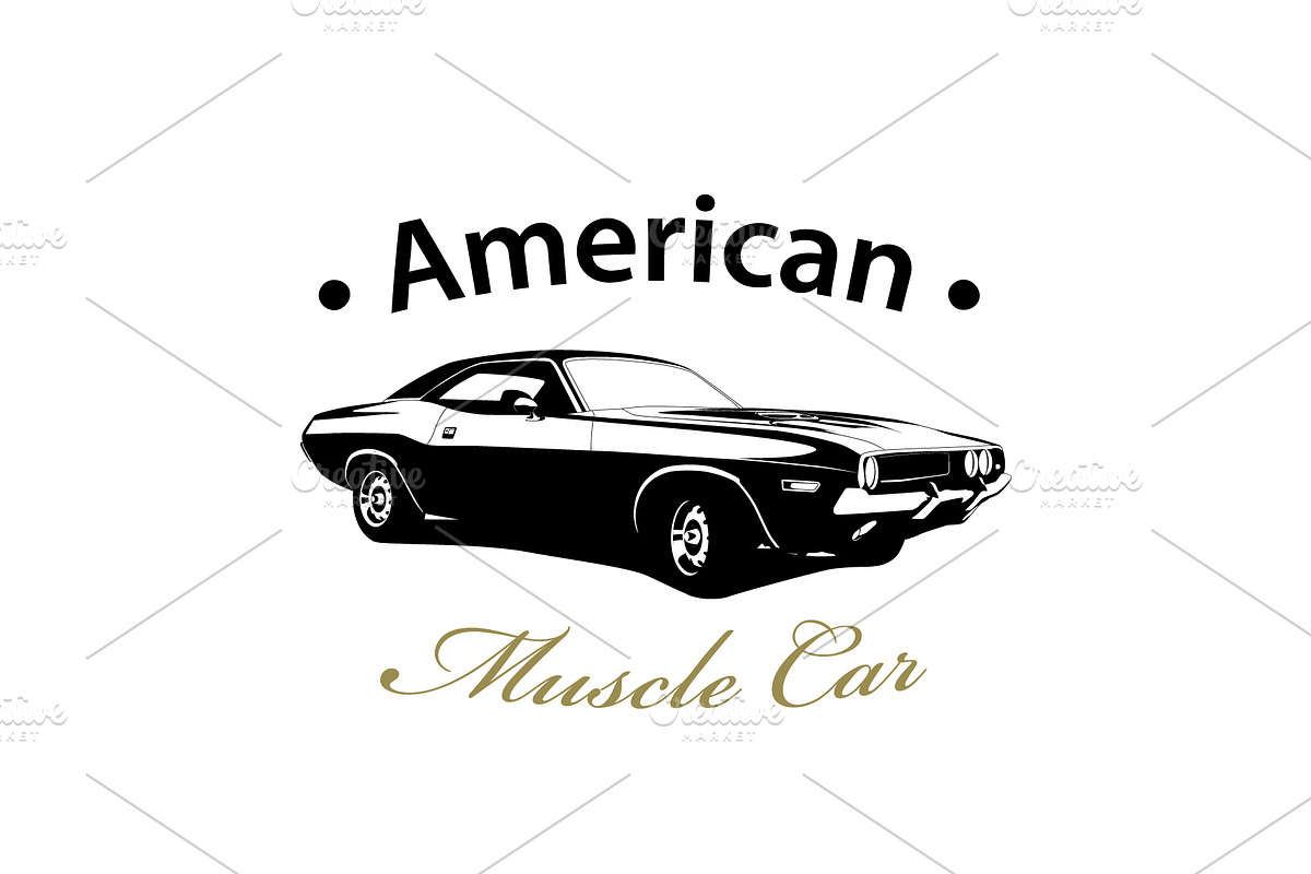 T-Shirt Print Muscle Car Vector, a Sport Illustration by Plaid4You (Photo 2 of 8)