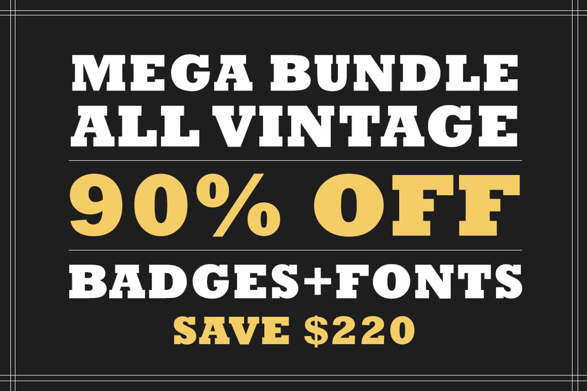 All Vintage Badges Bundle 90% OFF, a Branding & Logo Template by Elegrad Design Agency (Photo 1 of 5)