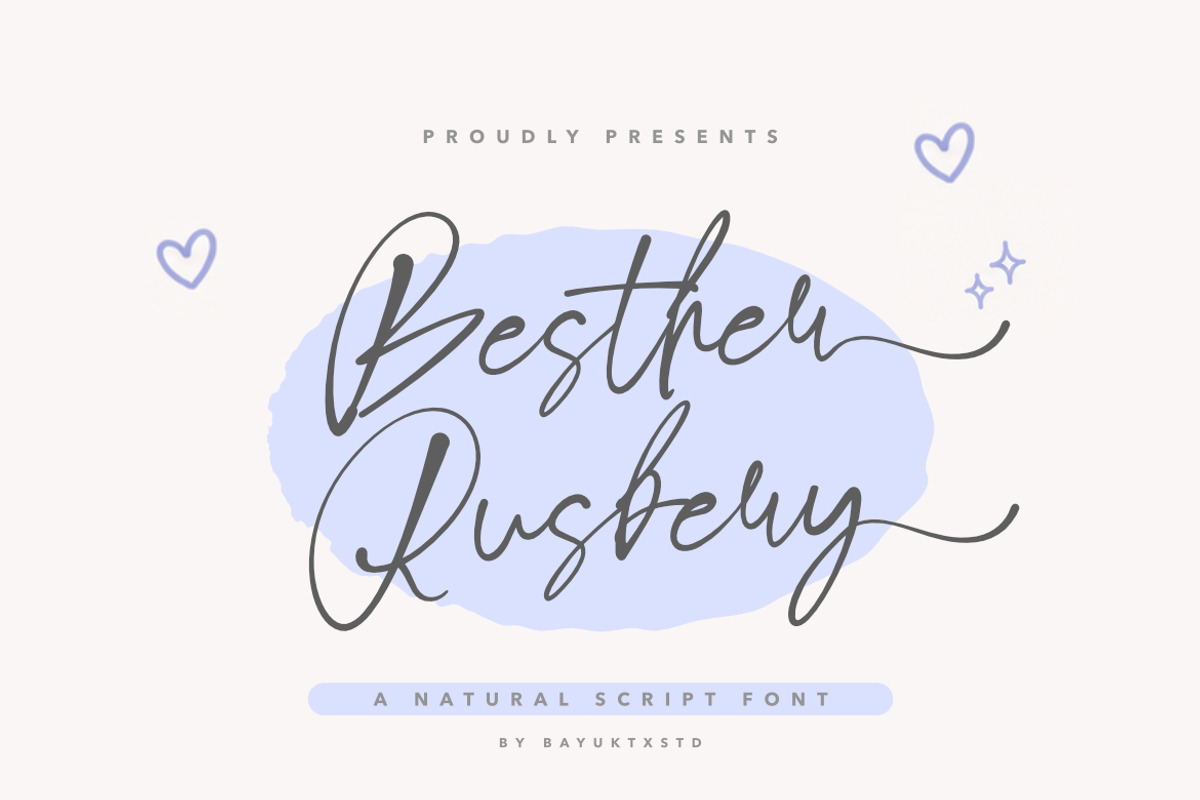 Besther Rusbery - Natural Font, a Script Font by Bayuktx (Photo 1 of 8)