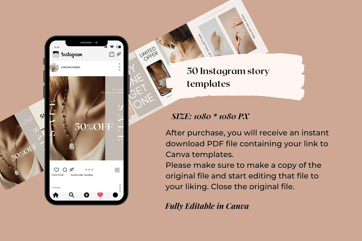 Jewelry Instagram templates Canva, a Social Media Template by Deepa ...