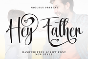 Hey Father | Script Font, a Handwritten Font by Scratchones (Thumbnail 1 of 9)