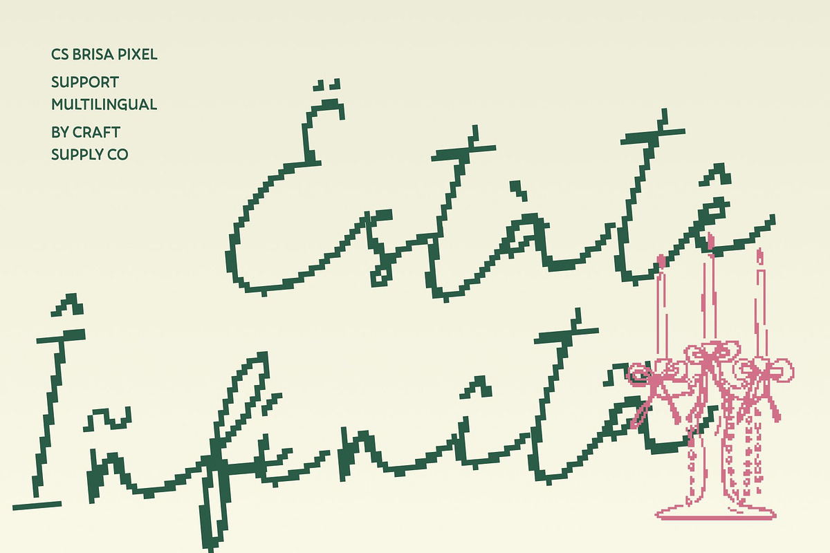 CS Brisa Pixel, a Script Font by Craft Supply Co. (Photo 7 of 8)