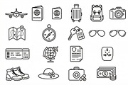 Bundle Vector Travel Outline Icons, an Outline Icon by adenpinkstore (Thumbnail 1 of 9)