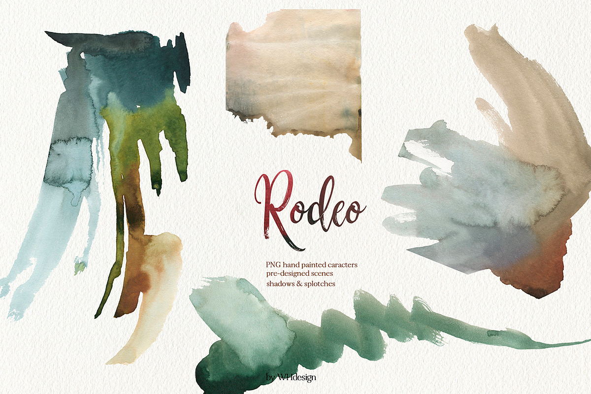 Rodeo Cowboys Watercolor Clipart, a Person Illustration by whiteheartdesign (Photo 10 of 11)