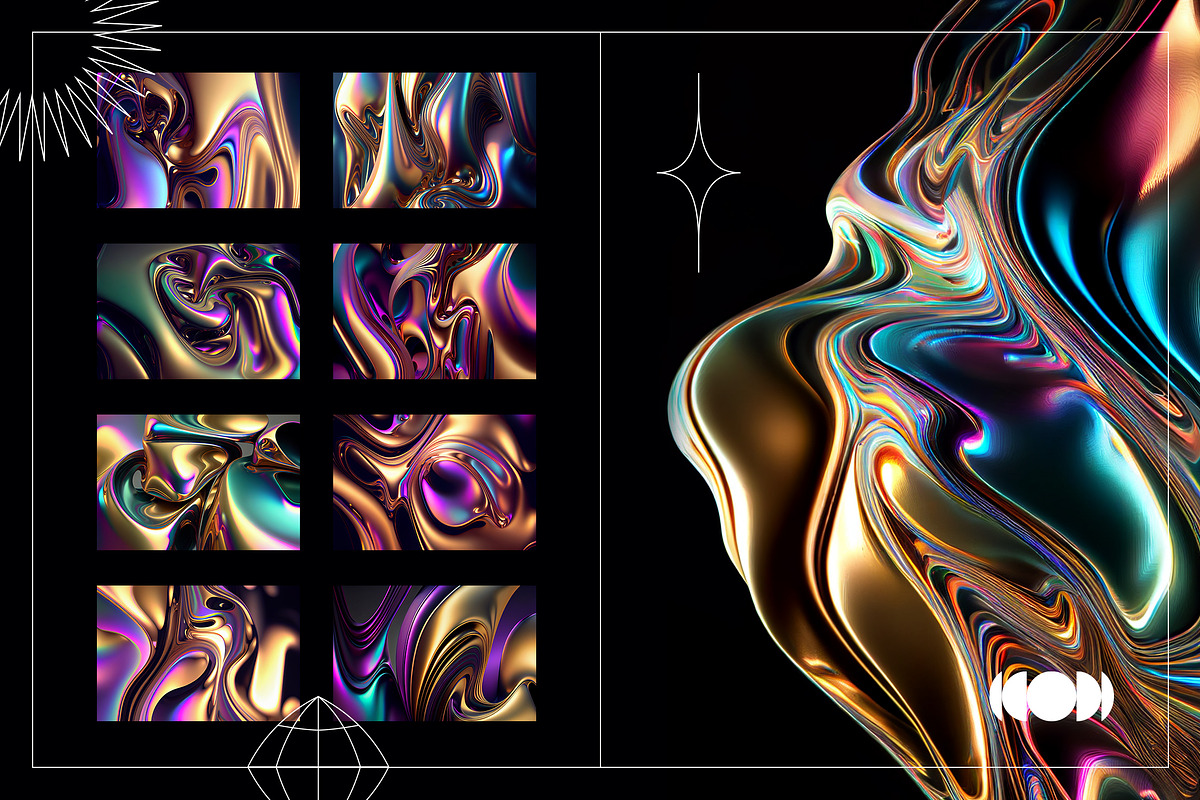 Liquid Metal | Iridescent Pack, a Texture Graphic by Ckybe's Corner (Photo 8 of 8)