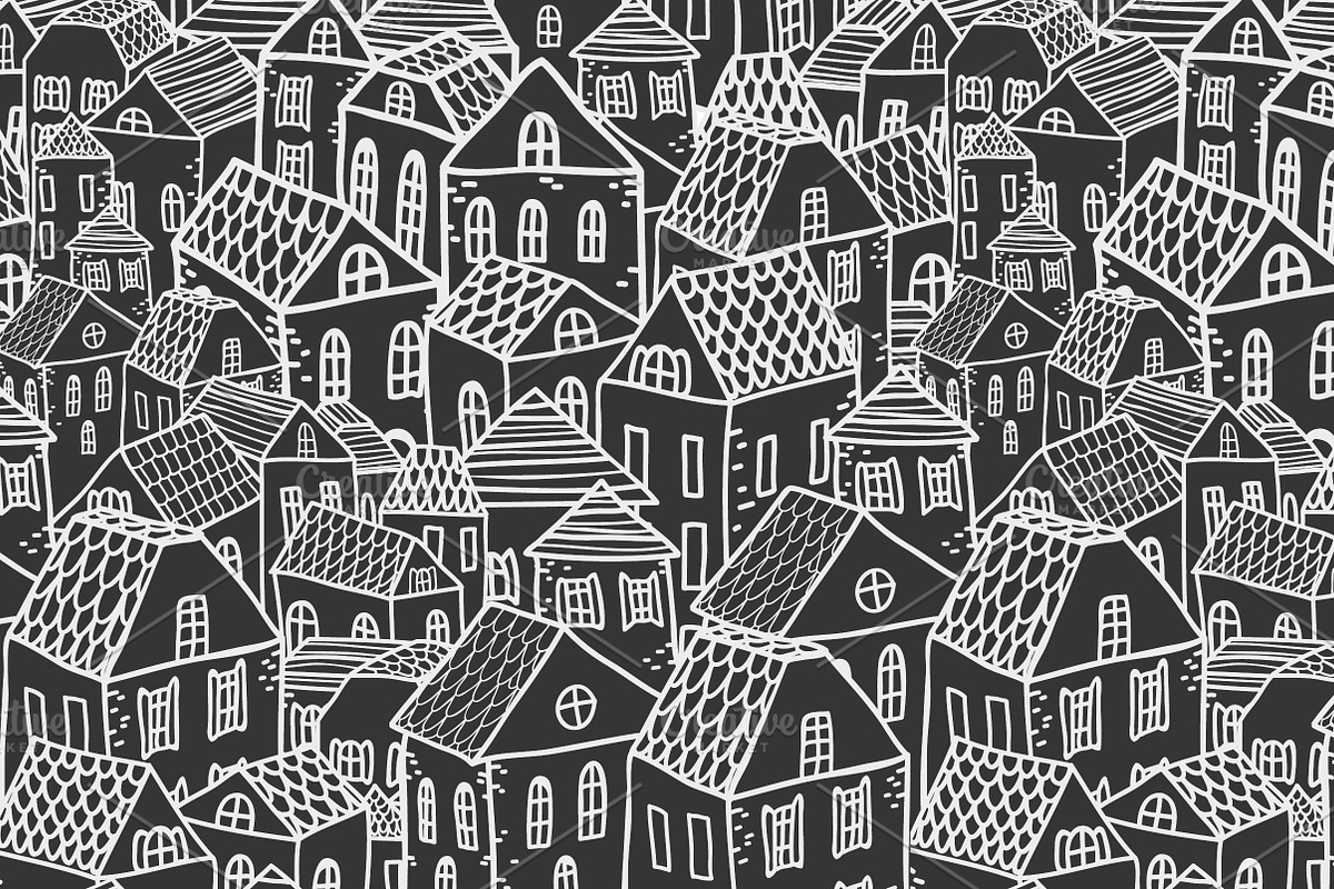 Vector city seamless pattern., a Pattern Graphic by Little A (Aigul) (Photo 2 of 3)