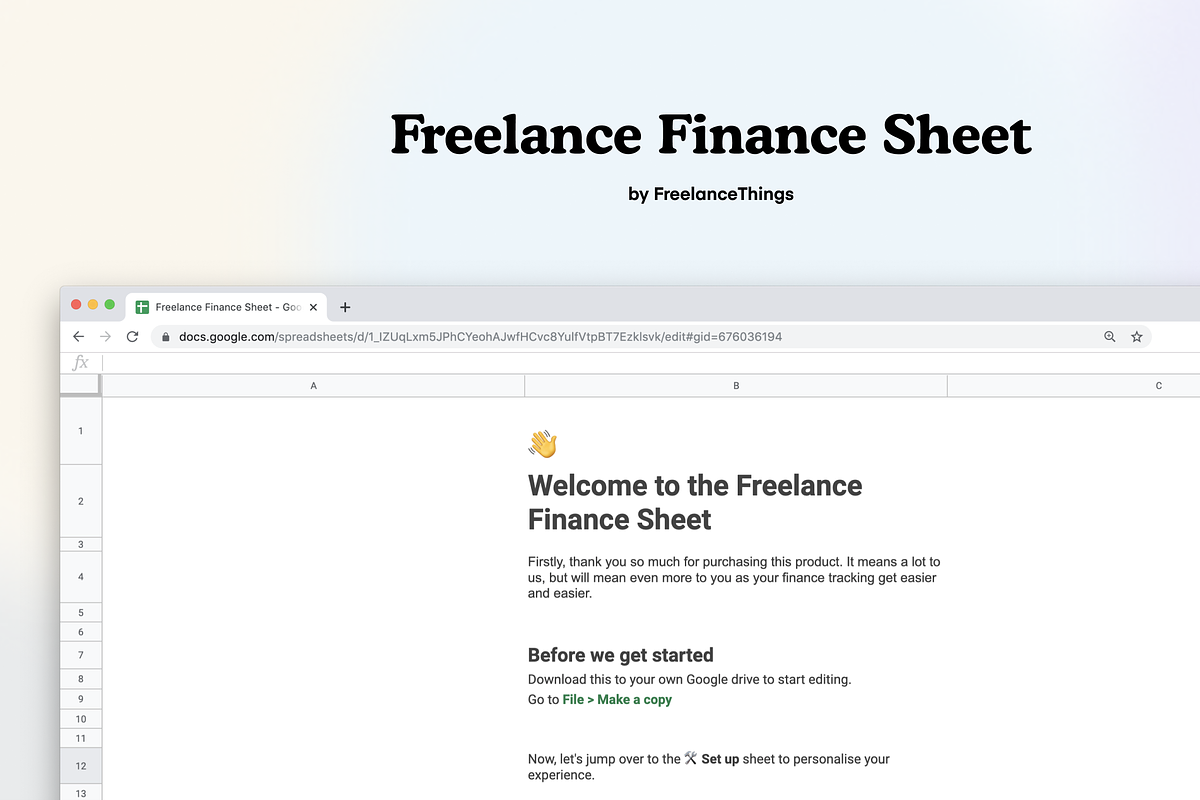 Freelancer Finance Sheet, a Stationery Template by Homescreen Pro