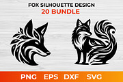 Fox Silhouette Design bundle, an Animal Illustration by bossdesigner (Thumbnail 2 of 3)