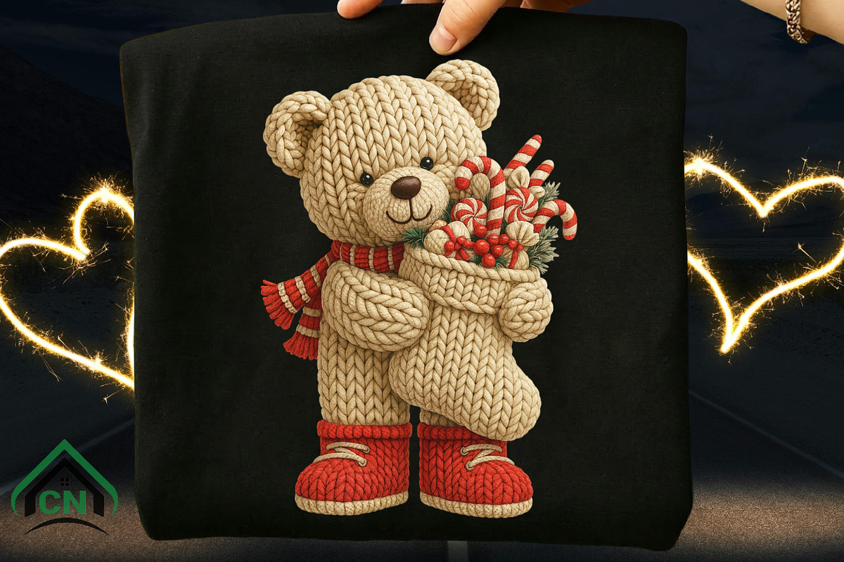 Knitted Christmas Teddy Bear Png, an Illustration by Craft Nest (Photo 4 of 6)