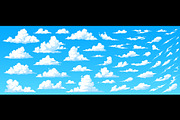 Cartoon anime manga sky clouds set, a Seasonal Illustration by Seavector Studio (Thumbnail 3 of 3)