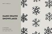 Hand-Drawn Snowflake Illustrations, an Object Illustration by Britt Fabello (Thumbnail 1 of 3)