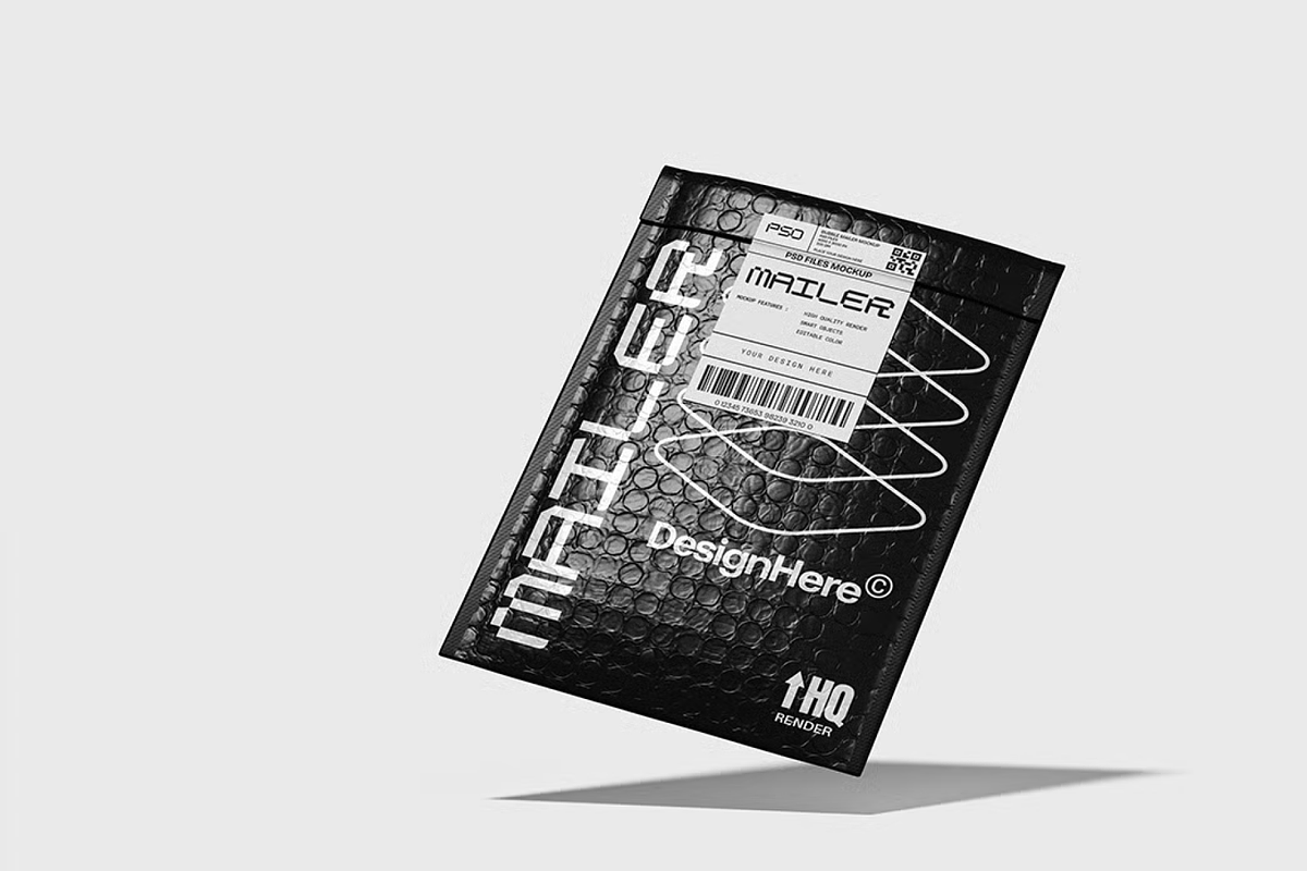 Bubble Mailer Mockup, a Packaging Mockup by graphicsauce (Photo 2 of 4)