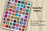 Digital Collage Shee Graceful Hearts, a Print Template by Kseniya-Omega (Thumbnail 2 of 3)