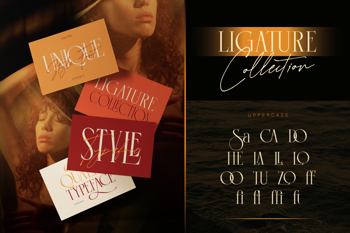 Saktere - Elegant Serif and Script, a Serif Font by Burntilldead (Photo 5 of 12)
