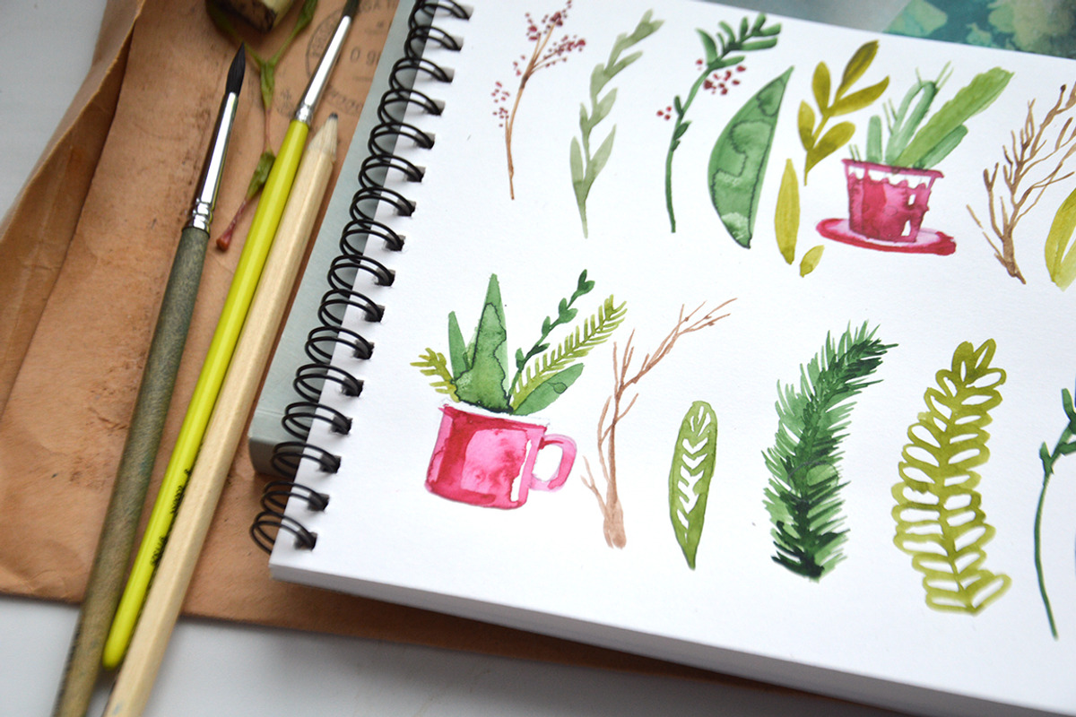Christmas Herbal watercolor set, a Decorative Illustration by Olesya Morokhovets (Photo 3 of 7)