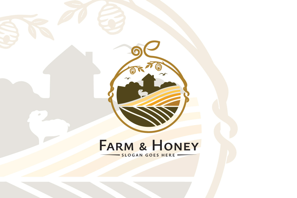 Farm & Honey Logo, a Branding & Logo Template by feydesign (Photo 2 of 2)