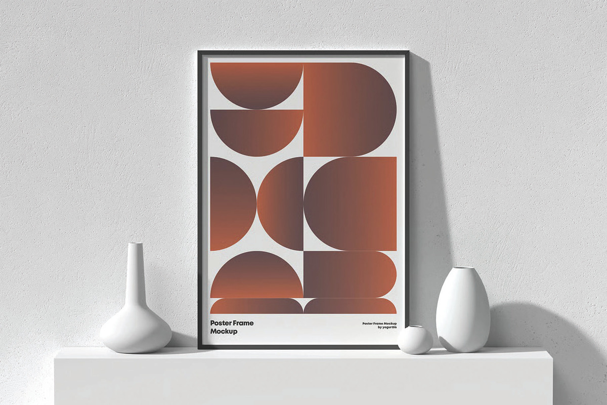 Minimalist Poster Wall Frame Mockup, a Packaging Mockup by DesignRushMarket (Photo 4 of 16)