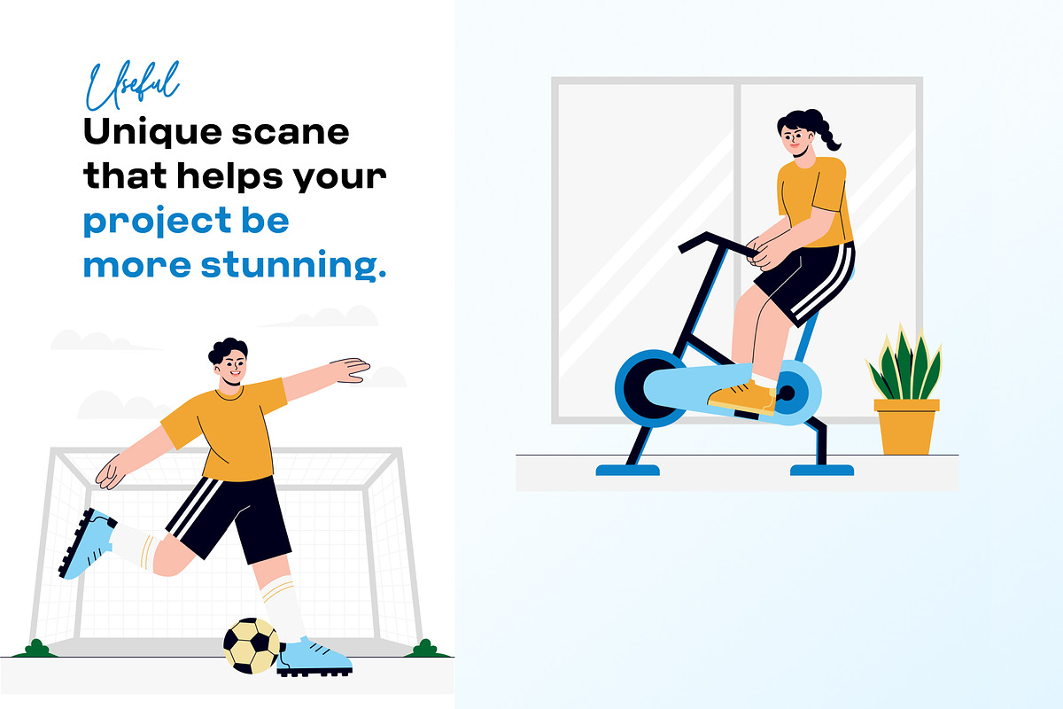 Fitness & Health 2D Illustration, a Person Illustration by orenjidesign (Photo 3 of 8)