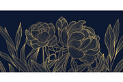 Flowers and Leaves Line Luxury Art, a Pattern Graphic by Marylia (Thumbnail 4 of 27)
