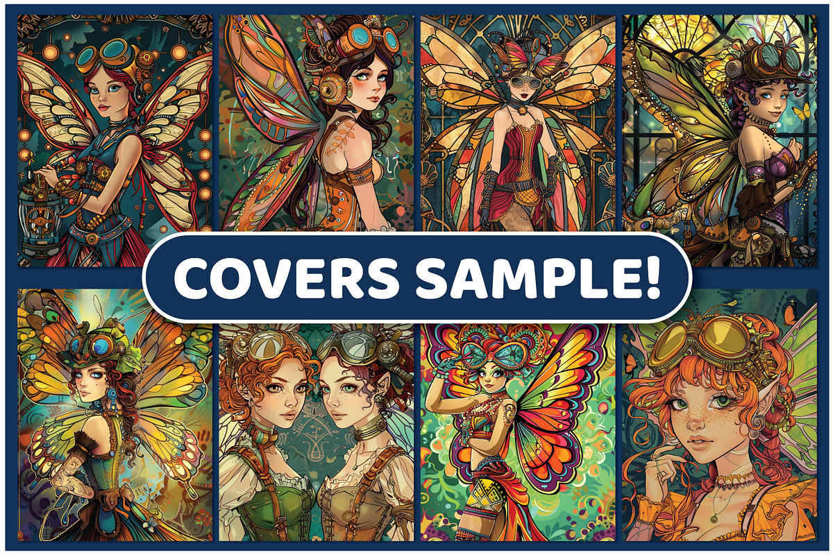 200 Steampunk Fairies Coloring Pages, an Education Illustration by ...