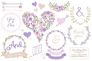 Lavender Vector Vintage Flowers, an Illustration by Amanda Ilkov (Thumbnail 1 of 4)