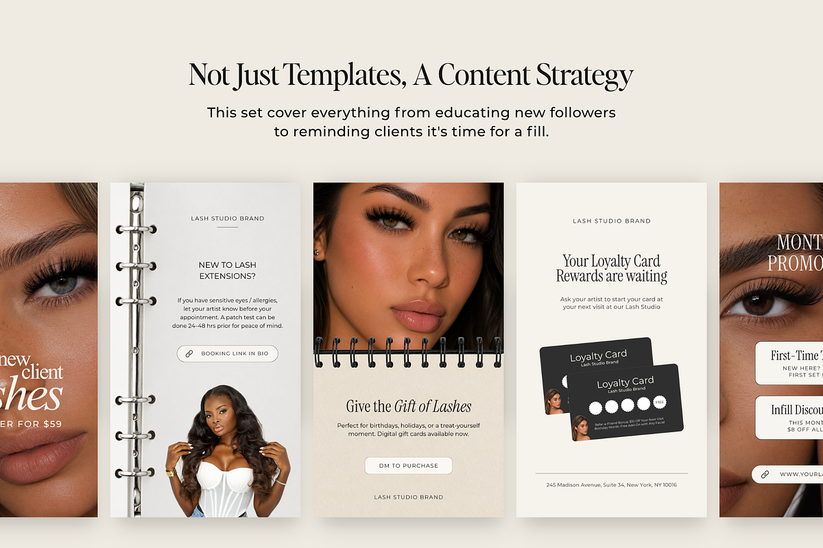 Lash Artist Instagram Story Template, a Social Media Template by Design Lush Studio (Photo 2 of 9)
