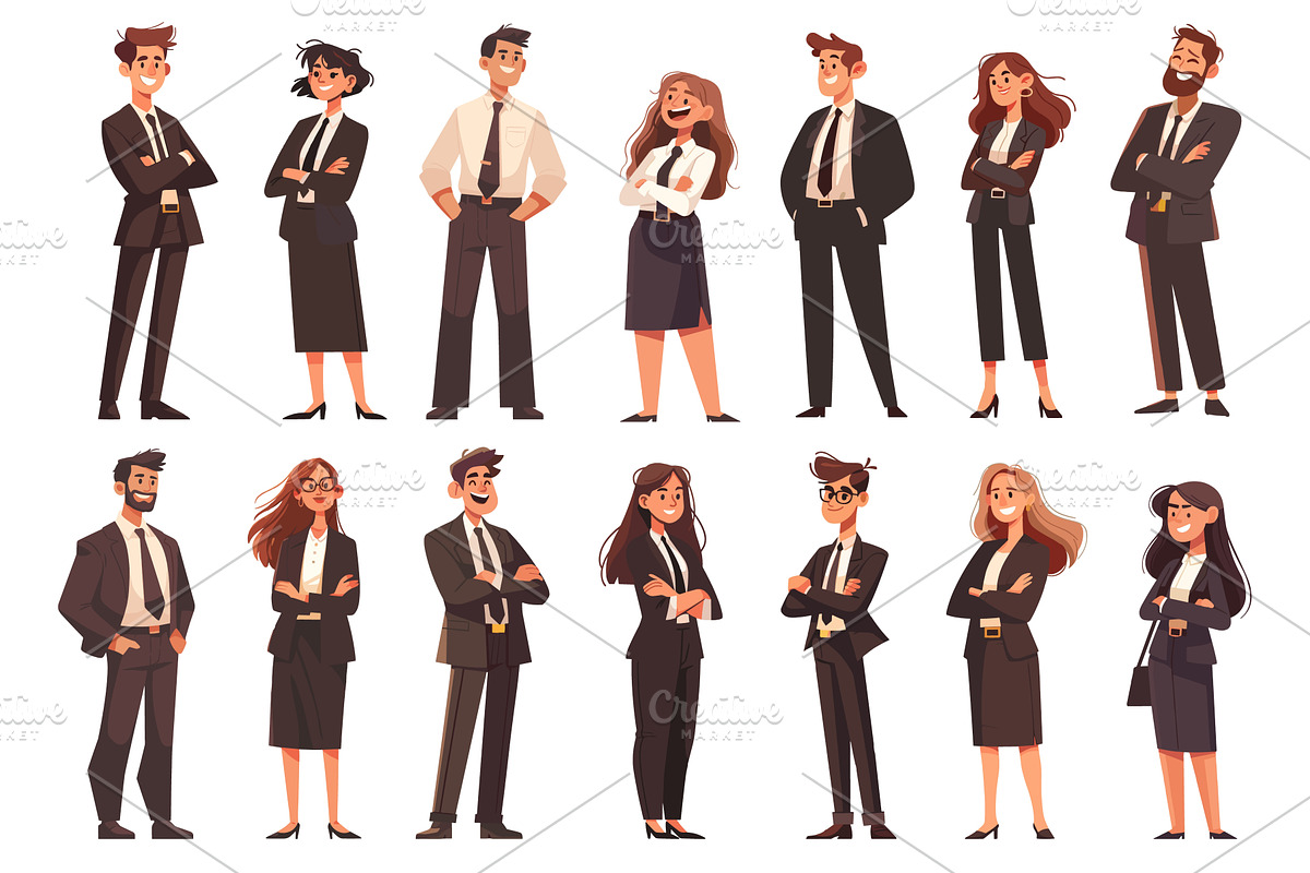 Cartoon business people set. Office, a Person Illustration by Stock-Smart-Start