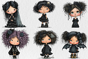 Summer Gothic Girls Clipart, a Seasonal Illustration by Rose Art (Thumbnail 3 of 6)