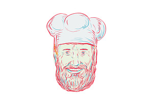 Hipster Baker Cook Chef Head