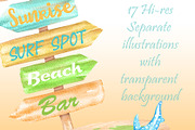 Camper van and surf boards cliparts, an Illustration by Sweet sweet design (Thumbnail 7 of 7)