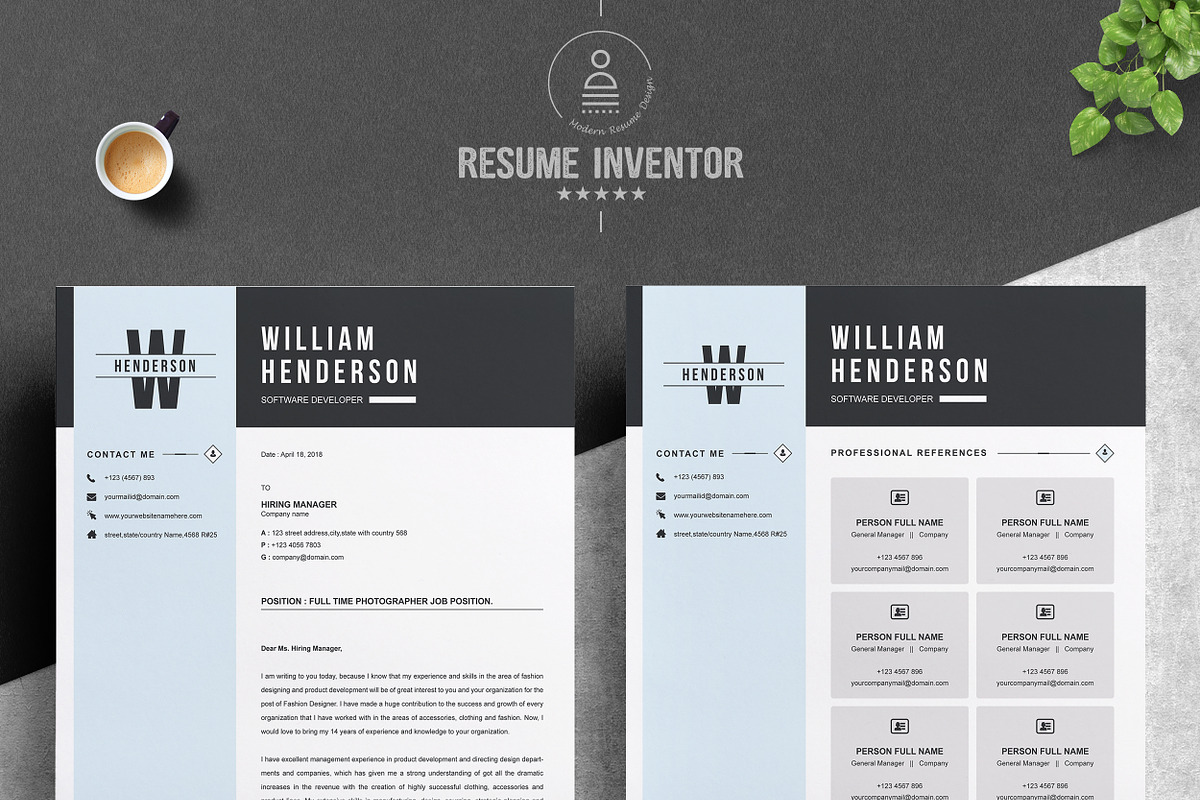 Professional Resume Template, a Resume Template by ResumeInventor (Photo 3 of 6)