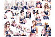Happy Birthday Clipart PNG, a Person Illustration by GlamArtZhanna (Thumbnail 3 of 5)