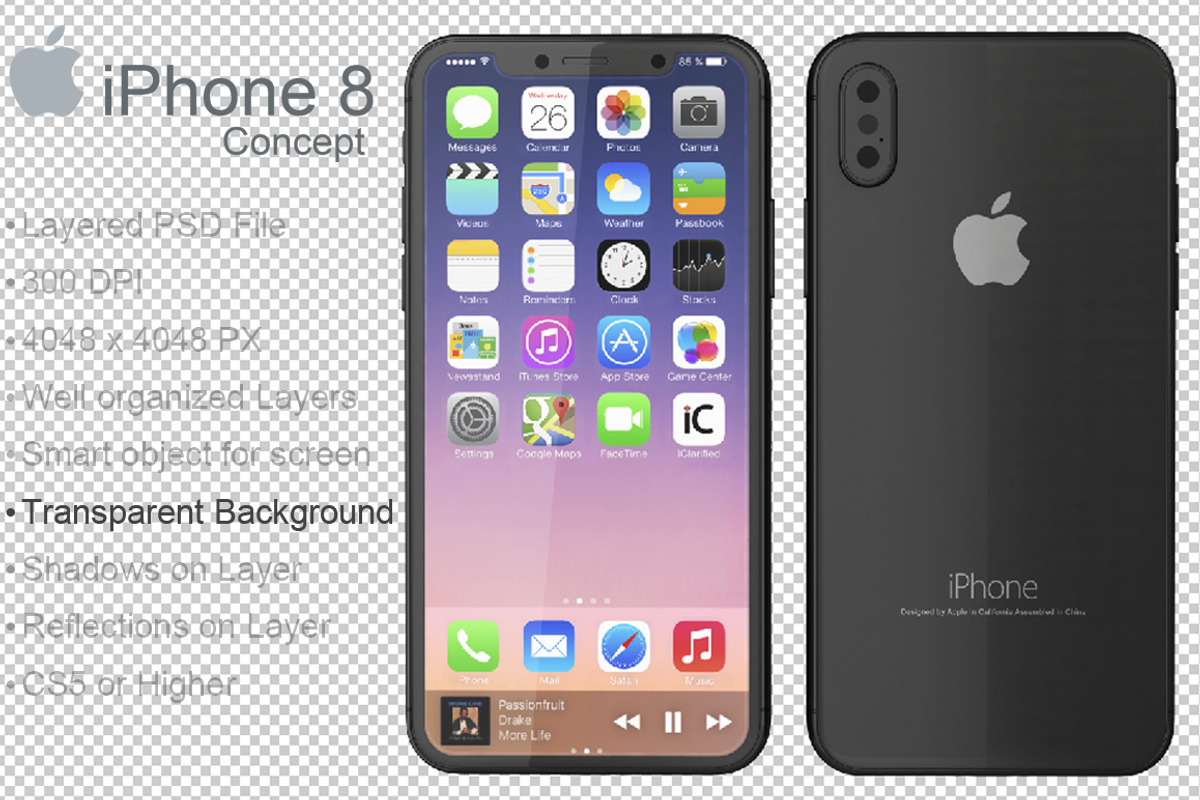 Apple Iphone 8 Concept PSD Mockup, an iPhone Mockup by PSD Mockups (Photo 3 of 5)