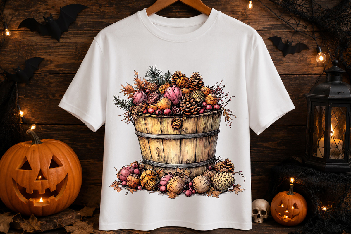 Harvest Bucket Watercolor Clipart, a Transportation Illustration by Digital Artistic99 (Photo 8 of 10)