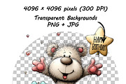 21 Teddy Bear Birthday Party Clipart, a Graphic by one-touch (Thumbnail 9 of 18)