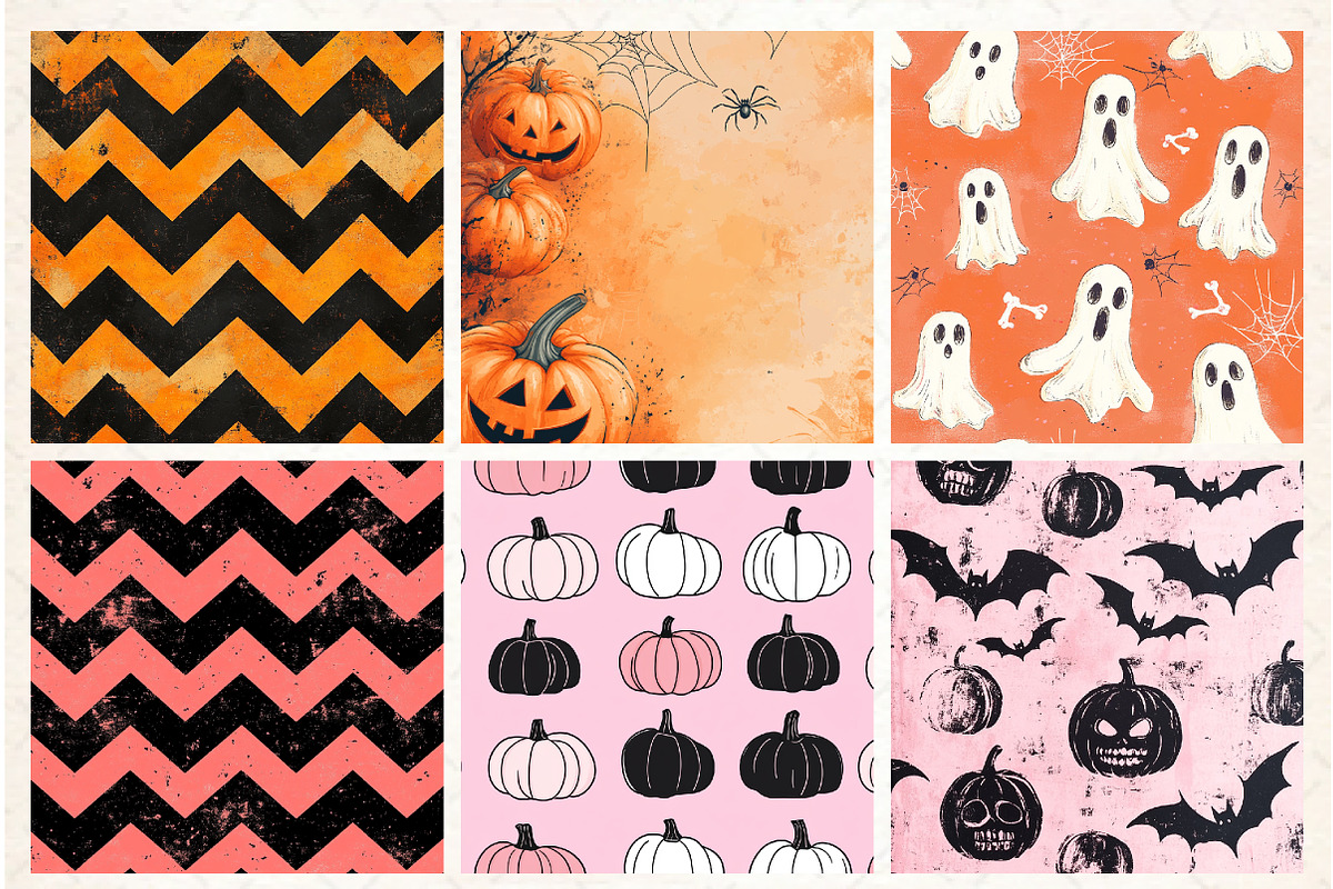 Cute Halloween Themed Digital Papers, an Illustration by Libby Wishes (Photo 5 of 6)
