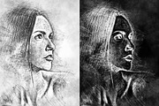 Chalk Sketch Photoshop Action, an Action Add-On by UnicDesign (Thumbnail 1 of 12)