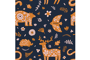 Mystic Animals Seamless Pattern