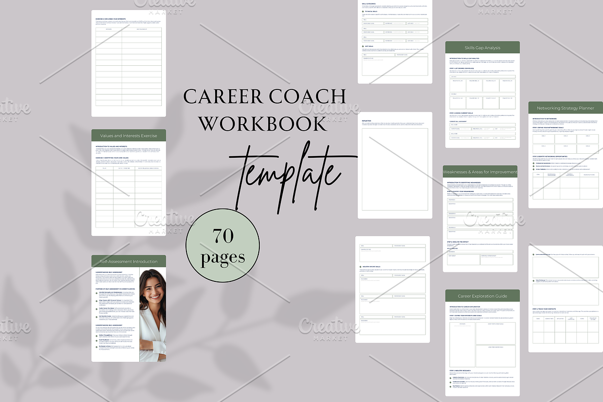CAREER COACH WORKBOOK TEMPLATE, a Brochure Template by Daring Digies (Photo 1 of 9)