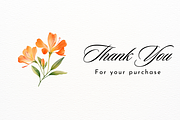 Orange Flower and Leaf Watercolor, a Decorative Illustration by New-School-Wave (Thumbnail 5 of 5)