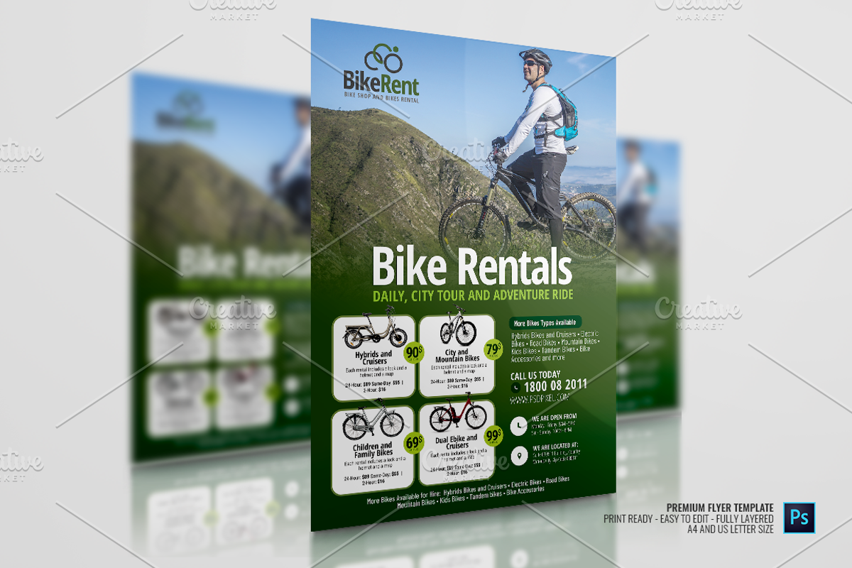Bicycle Sales and Rentals Flyer, a Flyer Template by PSDPixel (Photo 3 of 5)
