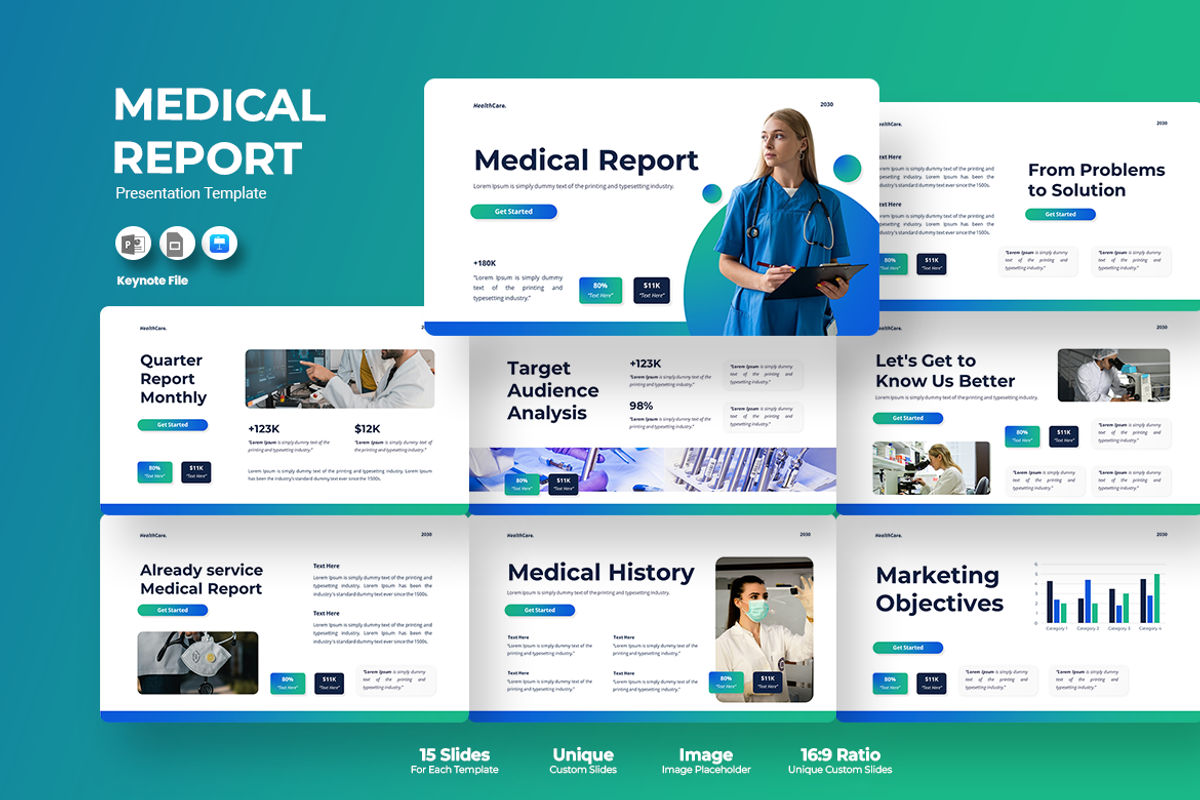 Medical Report - Keynote Template, a Presentation Template by Iqsiart Studio (Photo 1 of 3)